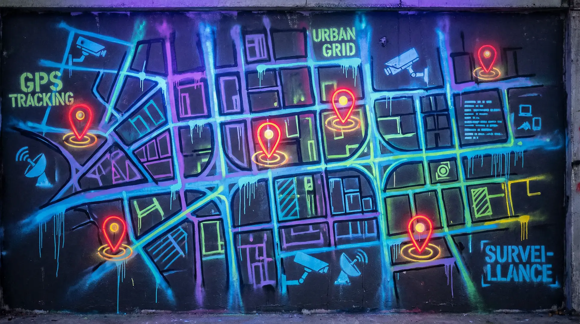 性福天堂网站 狗仔追踪地图 - 城市涂鸦风格